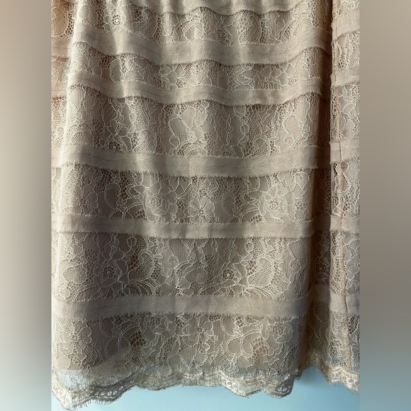 Lace midi pale pink BCBG skirt - Picture 1 of 5